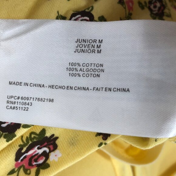 Y2K L.E.I. Yellow Floral Cottagecore Coquette Bustier Halter Top / Medium - Picture 8 of 8